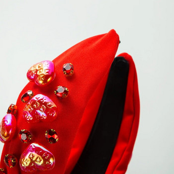 Νέο μοντέρνο μπαρόκ κεφαλόδεσμο για την Ημέρα του Αγίου Βαλεντίνου, γυναικείο φαρδύ γυάλινο διαμάντι, αξεσουάρ μαλλιών υψηλής ποιότητας