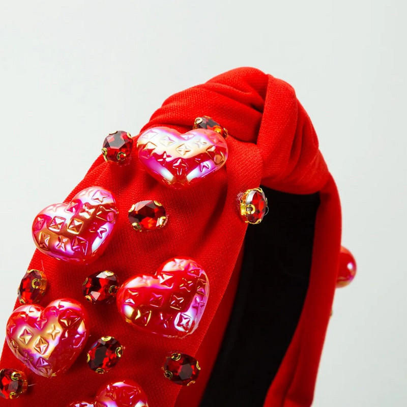 Madinga nauja barokinė Valentino dienos galvos juosta moteriška plačiabrylė deimantinės spalvos glazūra Love aukštos kokybės plaukų aksesuarai