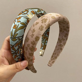 Bohemian Ethnic Satin Flower Sponge Hairband Headband Αξεσουάρ μαλλιών για ενήλικες Hair Jewley