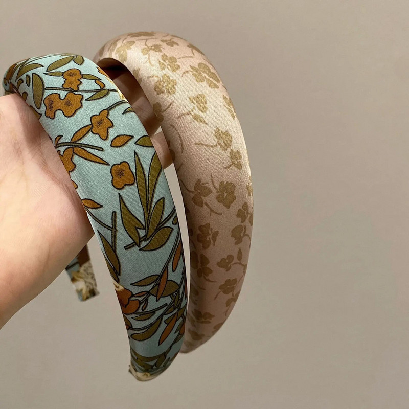 Bohemian Ethnic Satin Flower Sponge Hairband Headband Αξεσουάρ μαλλιών για ενήλικες Hair Jewley