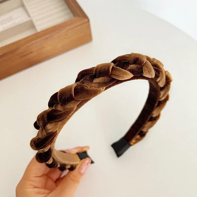 Zima Jesen Baršunasta pletenica Pletena traka za kosu Traka za glavu Dodaci za kosu za odrasle Hair Jewley