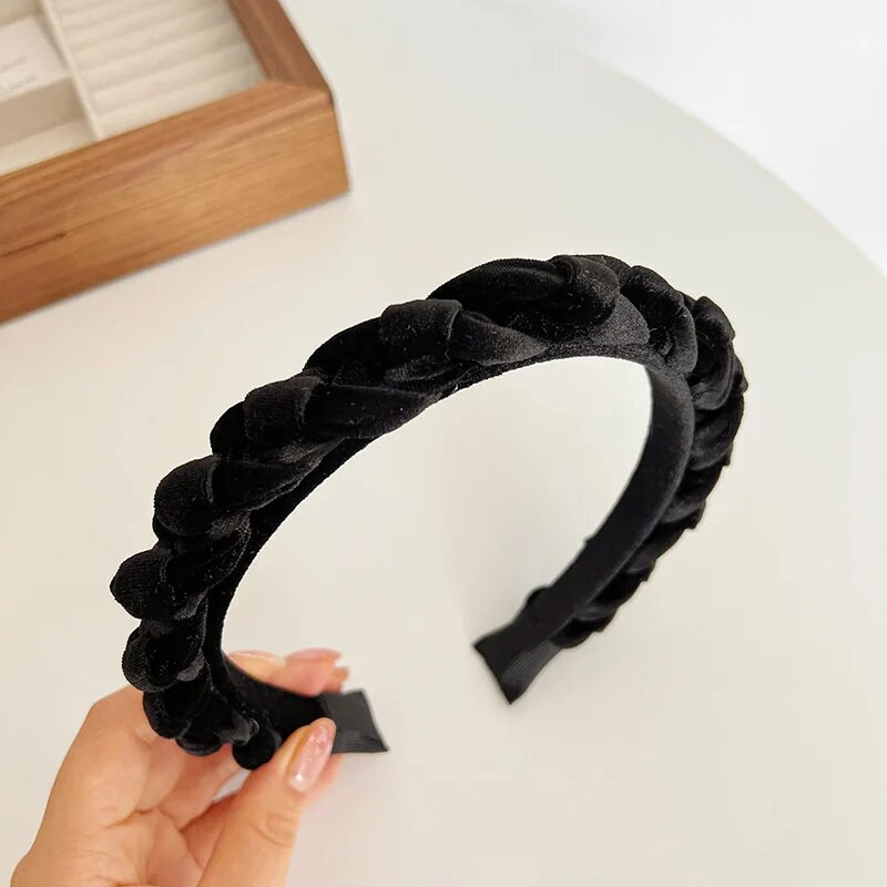 Zima Jesen Baršunasta pletenica Pletena traka za kosu Traka za glavu Dodaci za kosu za odrasle Hair Jewley