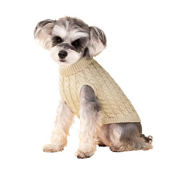Зимни топли дрехи за кучета за малки кучета кученце пуловер с висока яка шнауцер чихуахуа йорки палто домашен любимец френски булдог облекло