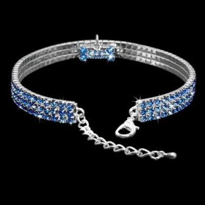 Suņu kaklasiksna Rhinestone Jewelry Chihuahua Crystal Juvelierizstrādājumi Regulējams iegravēts teksts Suņa kakla siksna