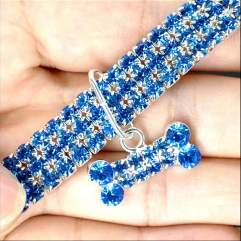 Suņu kaklasiksna Rhinestone Jewelry Chihuahua Crystal Juvelierizstrādājumi Regulējams iegravēts teksts Suņa kakla siksna