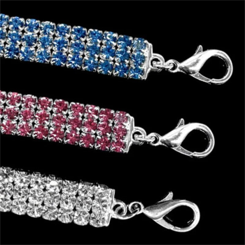 Suņu kaklasiksna Rhinestone Jewelry Chihuahua Crystal Juvelierizstrādājumi Regulējams iegravēts teksts Suņa kakla siksna
