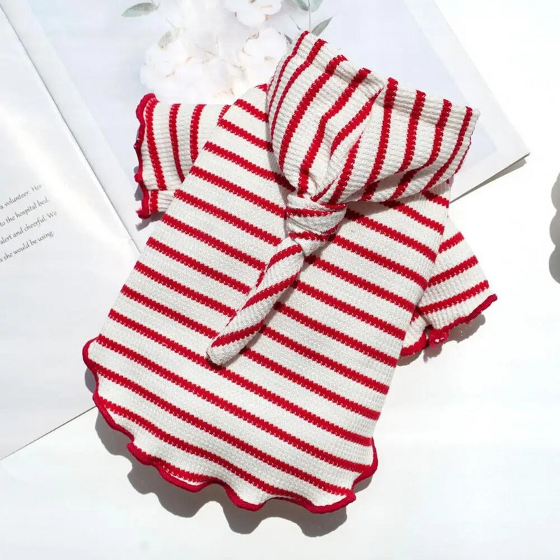 Odjeća za kućne ljubimce Pulover za kućne ljubimce Modna prugasta odjeća za kućne ljubimce s kapuljačom za jesen zimu Slatki kaput za pse i mačke Teddy Bichon Oprema za dvoje