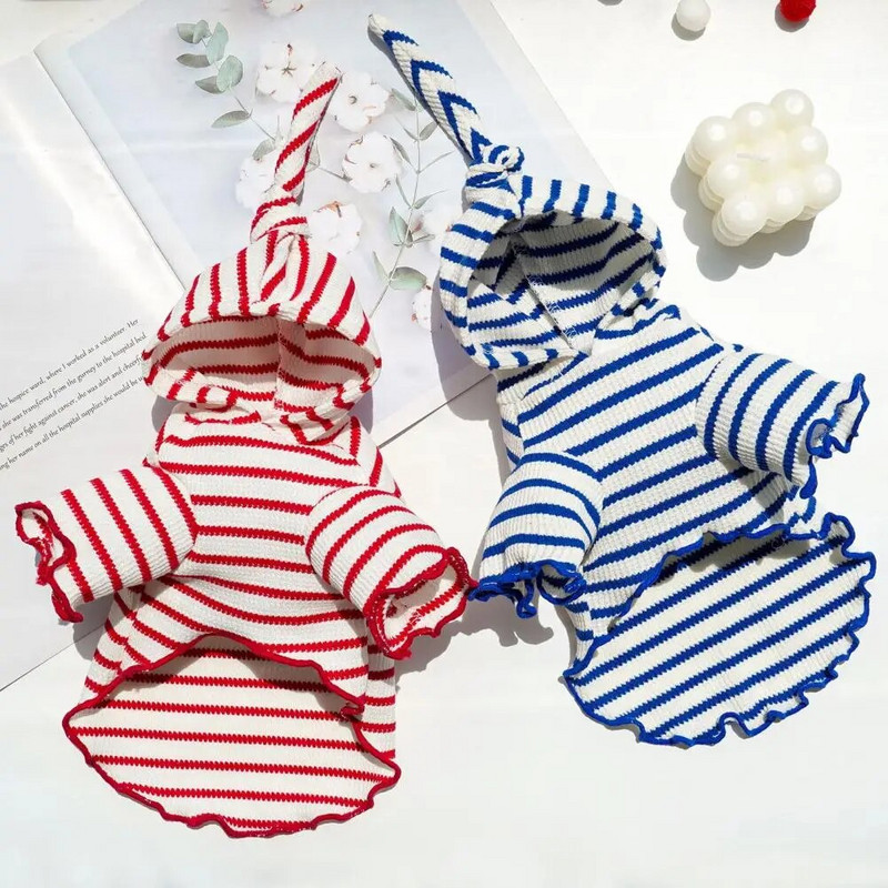 Odjeća za kućne ljubimce Pulover za kućne ljubimce Modna prugasta odjeća za kućne ljubimce s kapuljačom za jesen zimu Slatki kaput za pse i mačke Teddy Bichon Oprema za dvoje