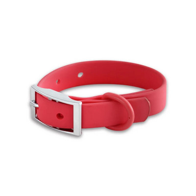 Sarkanas suņu kakla siksnas, vieglas, personalizētas, universālas ūdensizturīgas ar cinka sakausējuma sprādzi PVC vidēji mazām suņu kakla siksnām kaķiem