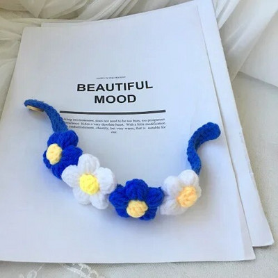 Ziedu mala Trikotāžas apkakles siksna kaķim ar priekšautiņu kucēnu kakla siksna Kaķim īsa suņa kaklasiksna Vilna ziedu priekšautiņš Pitbull mājdzīvnieki Aksesuāri mājdzīvnieku piederumi