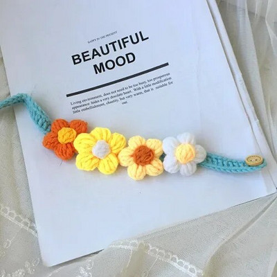 Ziedu mala Trikotāžas apkakles siksna kaķim ar priekšautiņu kucēnu kakla siksna Kaķim īsa suņa kaklasiksna Vilna ziedu priekšautiņš Pitbull mājdzīvnieki Aksesuāri mājdzīvnieku piederumi