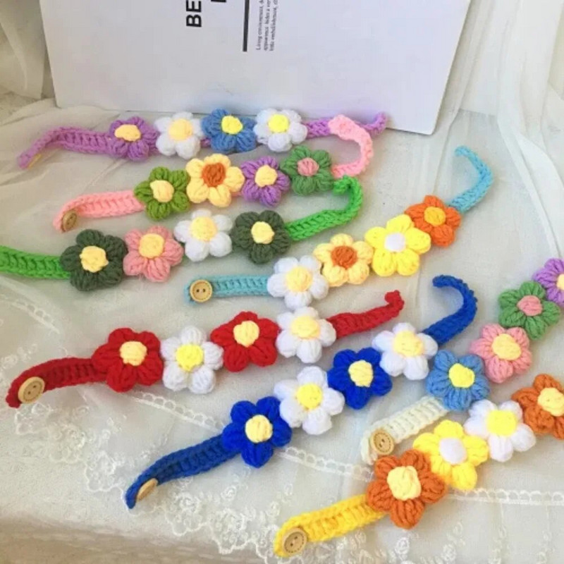 Ziedu mala Trikotāžas apkakles siksna kaķim ar priekšautiņu kucēnu kakla siksna Kaķim īsa suņa kaklasiksna Vilna ziedu priekšautiņš Pitbull mājdzīvnieki Aksesuāri mājdzīvnieku piederumi