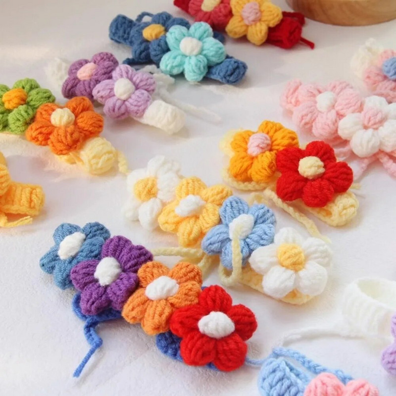 Ziedu mala Trikotāžas apkakles siksna kaķim ar priekšautiņu kucēnu kakla siksna Kaķim īsa suņa kaklasiksna Vilna ziedu priekšautiņš Pitbull mājdzīvnieki Aksesuāri mājdzīvnieku piederumi