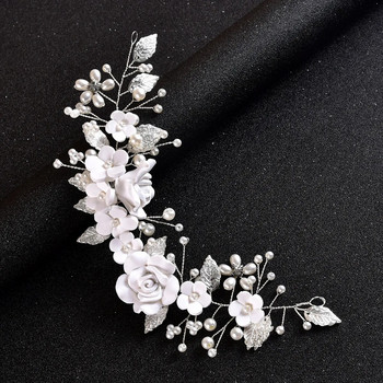 Λευκό λουλούδι Κεφαλοδέτες Σούπερ Νεράιδα Απομίμηση Πέρλες Κοσμήματα Γυναικεία Κορίτσια Κόμμωση Νύφης Κοσμήματα Αξεσουάρ Κοσμήματα