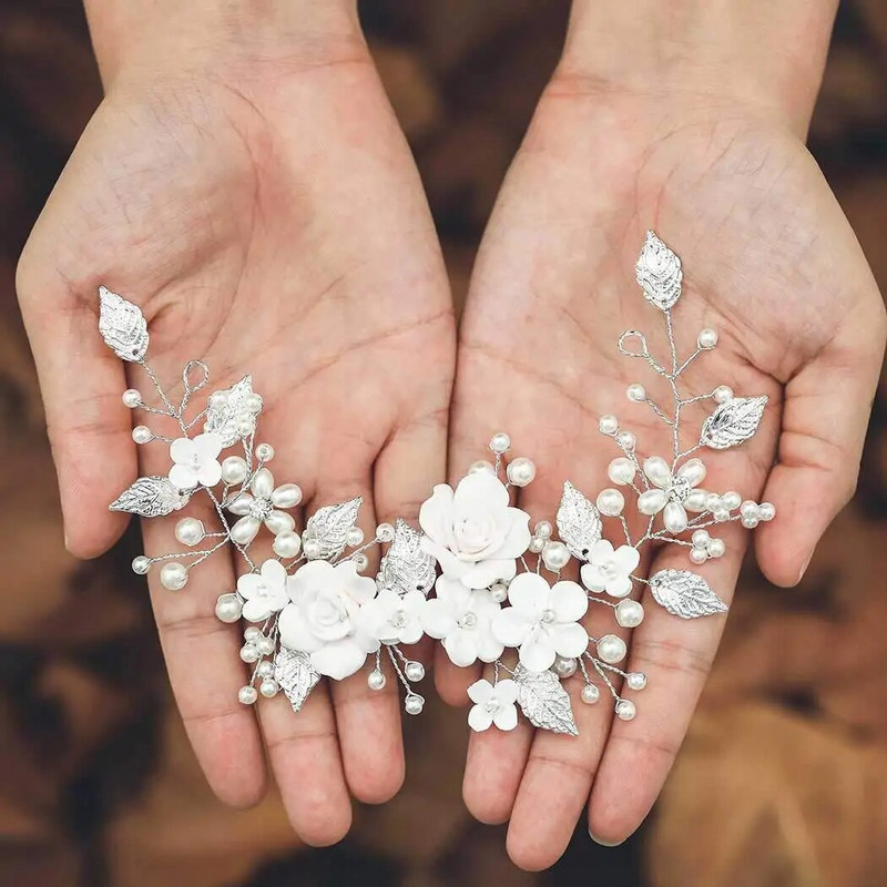 Λευκό λουλούδι Κεφαλοδέτες Σούπερ Νεράιδα Απομίμηση Πέρλες Κοσμήματα Γυναικεία Κορίτσια Κόμμωση Νύφης Κοσμήματα Αξεσουάρ Κοσμήματα