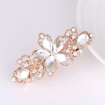 Modes kristāla matu sprādzes sievietēm Sequin Rose Flower Matu bantes ar klipšiem Rhinestone Hair Barrettes Matu aksesuāri