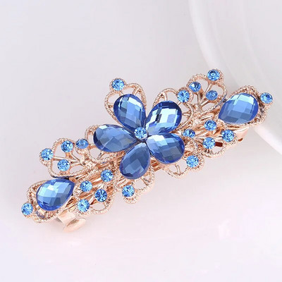 Modes kristāla matu sprādzes sievietēm Sequin Rose Flower Matu bantes ar klipšiem Rhinestone Hair Barrettes Matu aksesuāri