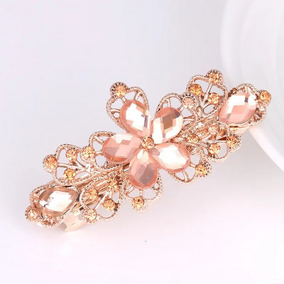 Modes kristāla matu sprādzes sievietēm Sequin Rose Flower Matu bantes ar klipšiem Rhinestone Hair Barrettes Matu aksesuāri