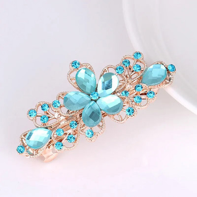 Modes kristāla matu sprādzes sievietēm Sequin Rose Flower Matu bantes ar klipšiem Rhinestone Hair Barrettes Matu aksesuāri