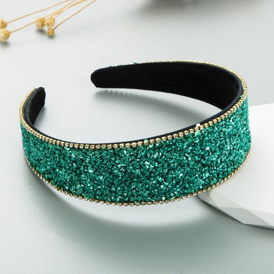 Luksusa Crystal Rhinestone galvas saite ar platām malām Modes matu aksesuāri sievietēm Super Flash Party Matu lente Matu stīpa meitenei Jaunums