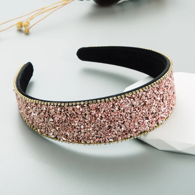 Luksusa Crystal Rhinestone galvas saite ar platām malām Modes matu aksesuāri sievietēm Super Flash Party Matu lente Matu stīpa meitenei Jaunums