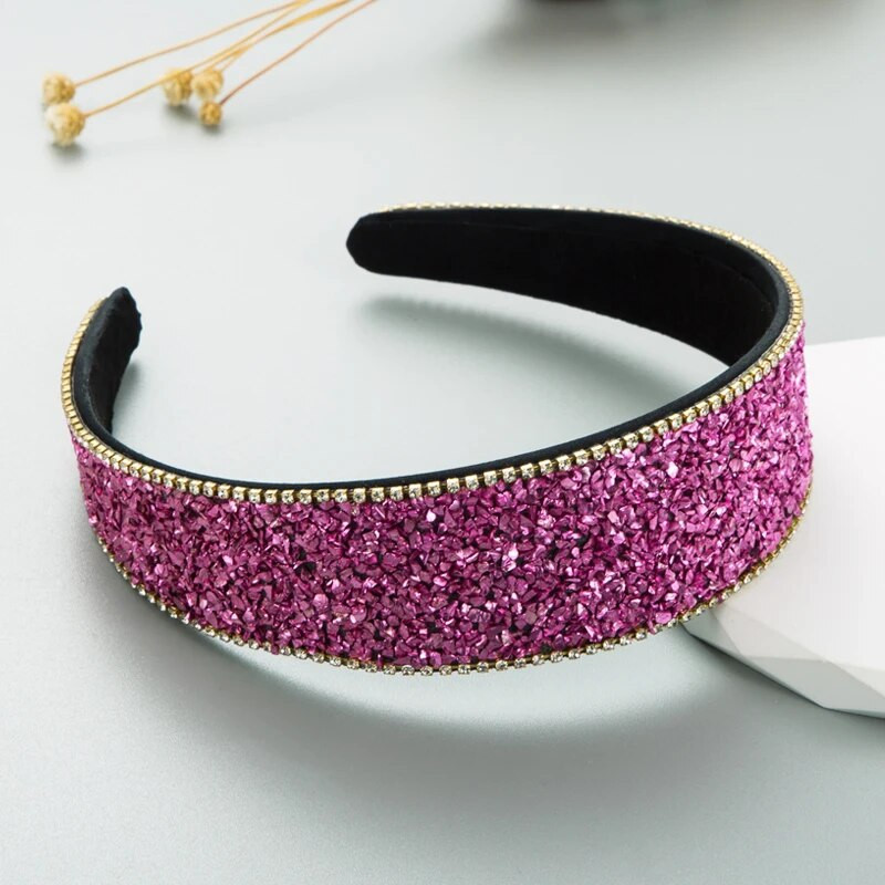 Luksusa Crystal Rhinestone galvas saite ar platām malām Modes matu aksesuāri sievietēm Super Flash Party Matu lente Matu stīpa meitenei Jaunums