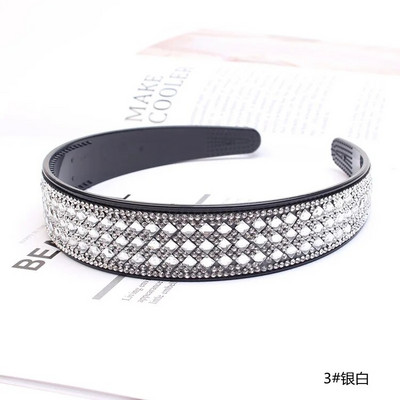 Korejas dizaina matu lente, pilna dimanta kristāla plata galvas lente sievietēm, meitenēm, matu stīpa, modes matu lente, kraukšķīgi aksesuāri