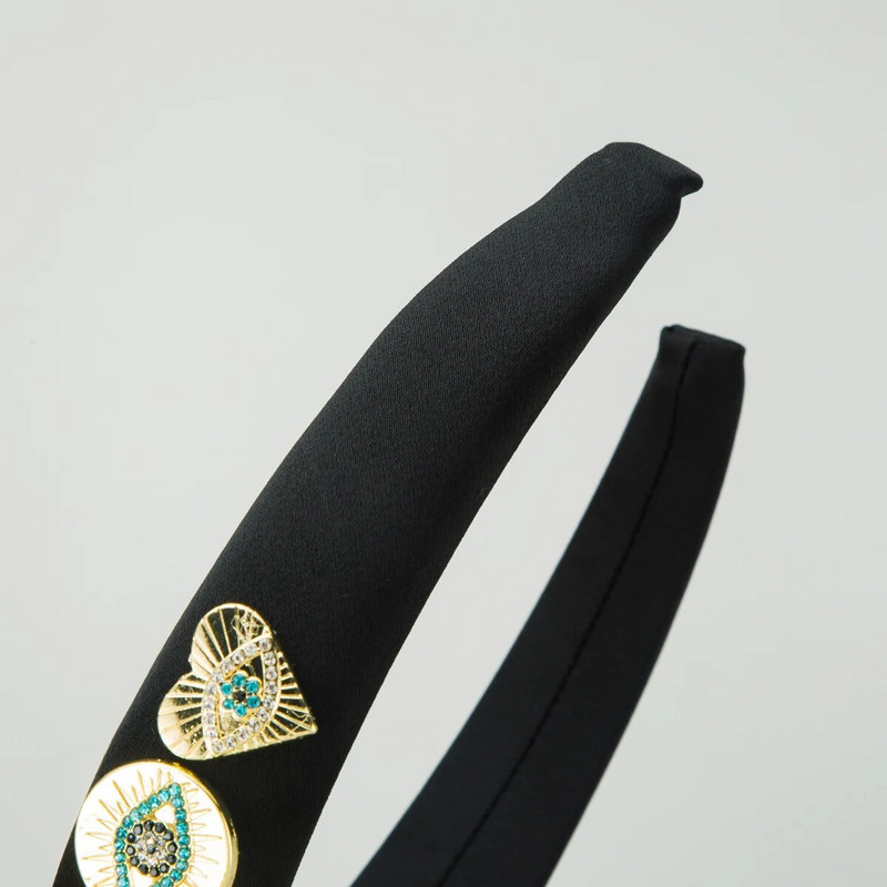 Europos ir Amerikos naujoji Rhinstone Devil's Eye plaukų juosta Aukštos kokybės kempinė galvos juosta Trendy Grace plaukų aksesuarai