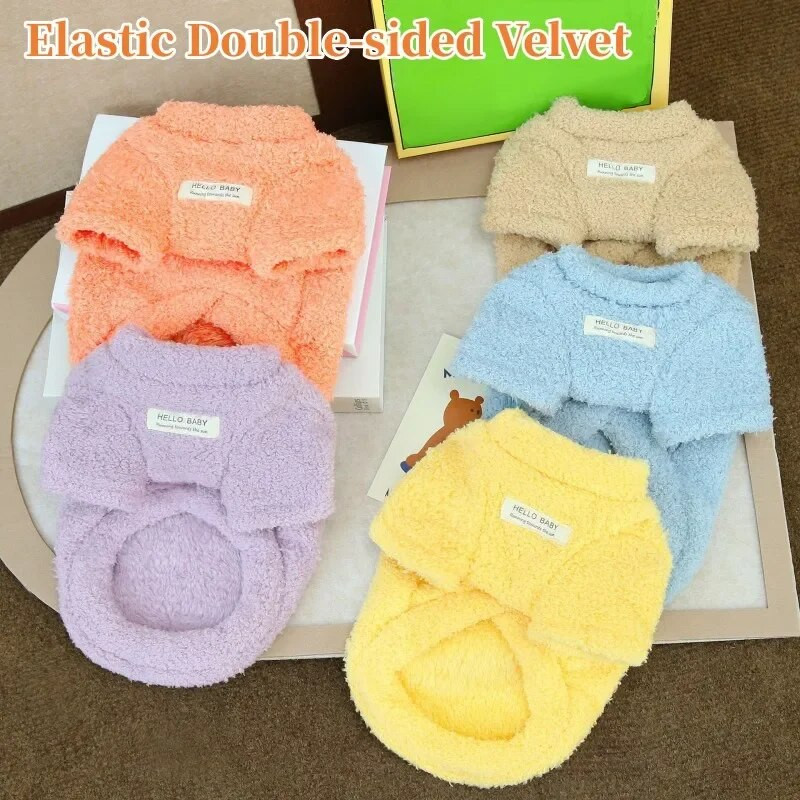 2024 Suņu apģērbs Ziemas silts mājdzīvnieku suņu džemperis Mazie suņi Mīksti kucēnu jakas Mētelis Teddy Chihuahua Suns Kaķi Apģērbs Mājdzīvnieku piederumi