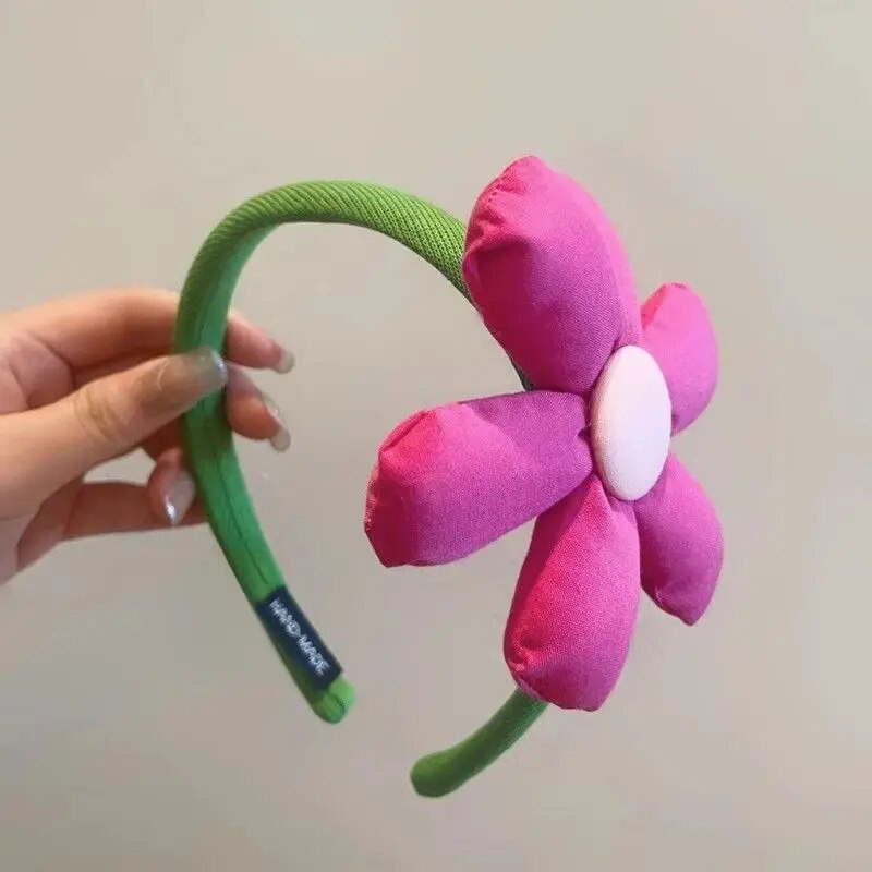 2024 Bear γυναικείες κορδέλες μαλλιών για το φθινόπωρο και τον χειμώνα νέες κορδέλες κεφαλιού με κόκκινο ροζ λουλούδι