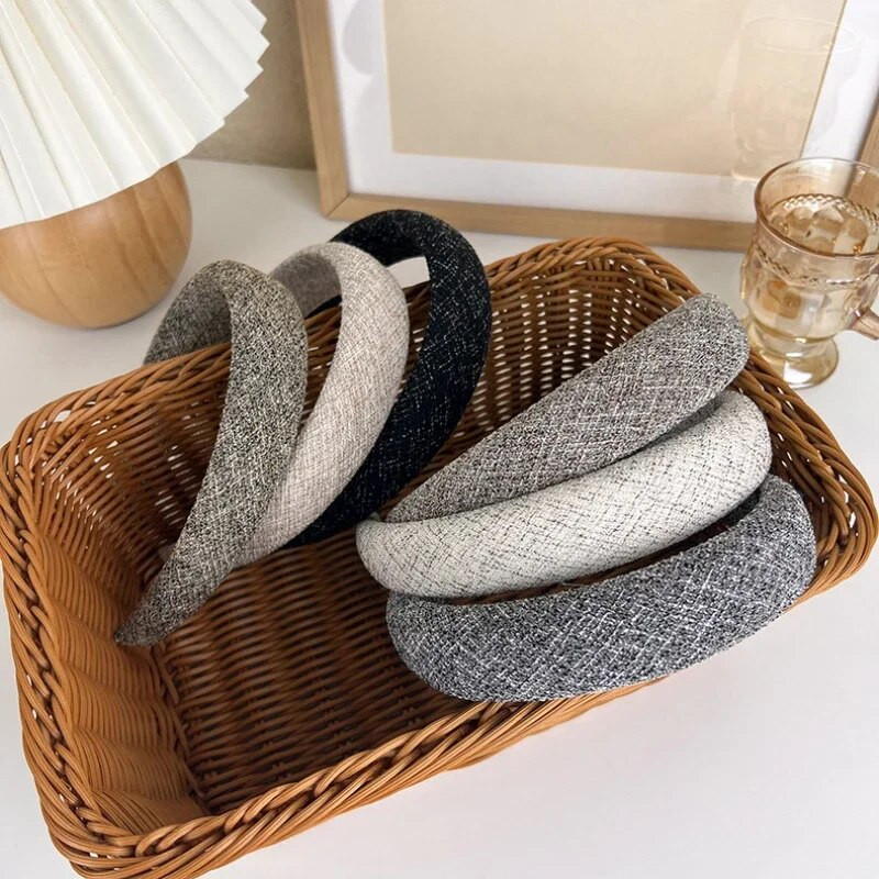 UXSL Νέα Γυναικεία Ρετρό Κομψά καρό φαρδιές κορδέλες Κοριτσιού Γλυκά μαλλιά Διακοσμήστε Κεφαλόδεσμο Σφουγγάρι Μόδα Μόδα Άγρια Μαλλιά