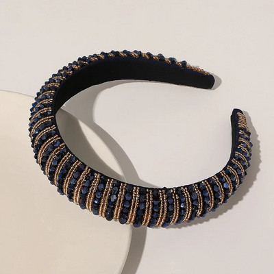 Etniskā baroka stikla krelles bizes matu lente galvas saite sievietēm meitenēm matu aksesuāri