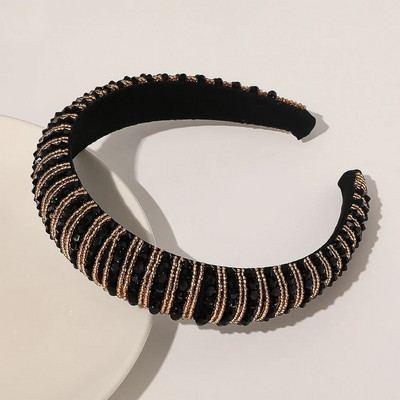 Etniskā baroka stikla krelles bizes matu lente galvas saite sievietēm meitenēm matu aksesuāri