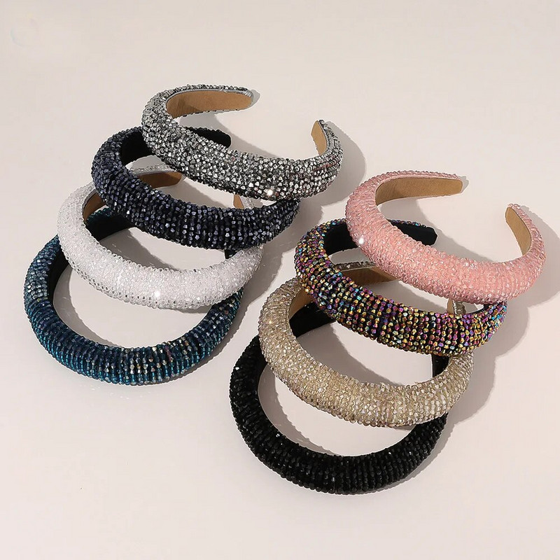 Etniskā baroka stikla krelles bizes matu lente galvas saite sievietēm meitenēm matu aksesuāri