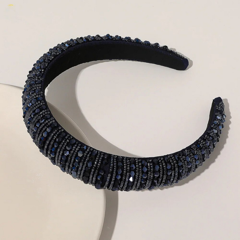 Etniskā baroka stikla krelles bizes matu lente galvas saite sievietēm meitenēm matu aksesuāri