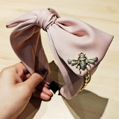 Σατέν Big Bow Knot Hairbands Metal Bee Headbands Στολίδι Αξεσουάρ για γυναίκες Χονδρική