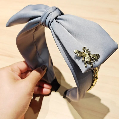 Σατέν Big Bow Knot Hairbands Metal Bee Headbands Στολίδι Αξεσουάρ για γυναίκες Χονδρική