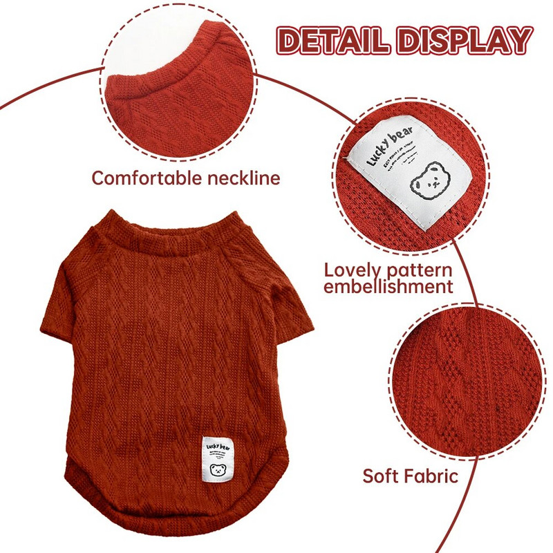 Ζεστό πουλόβερ για σκύλους κατοικίδιων ζώων Χειμερινά ρούχα σκυλιών για μικρούς μεσαίους σκύλους Πλεκτό παλτό κουταβιού γάτας Chihuahua French bulldogs Yorkie κοστούμι