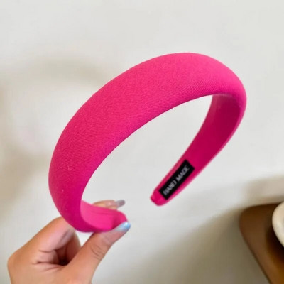 Rozā augsta galvaskausa matu lente ar platām malām sievietēm vasarā jauna galvas saite Sejai mazgājama matu saite Universāla matu stīpiņa galvassega