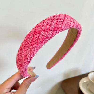 Rozā augsta galvaskausa matu lente ar platām malām sievietēm vasarā jauna galvas saite Sejai mazgājama matu saite Universāla matu stīpiņa galvassega