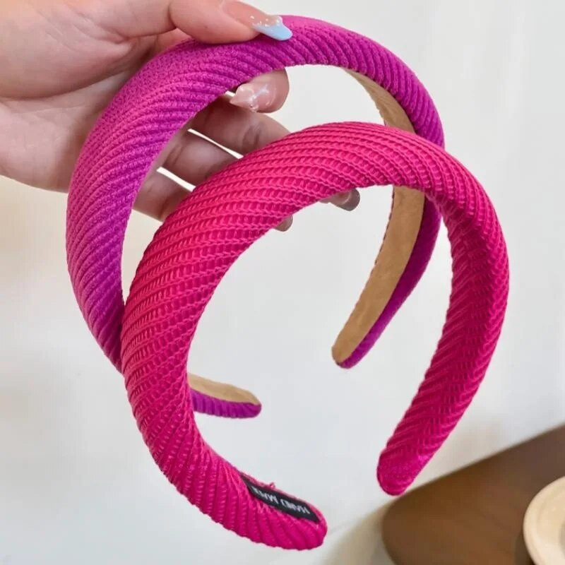 Rozā augsta galvaskausa matu lente ar platām malām sievietēm vasarā jauna galvas saite Sejai mazgājama matu saite Universāla matu stīpiņa galvassega