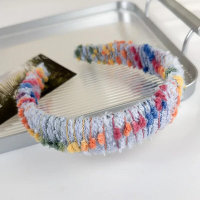 Ziemas mode Adīšana Aušana platas galvas lentes Kontrastējošas krāsas plīša matu lentes Sievietēm Meitenēm Temperaments Saldu Matu Stīpiņa Jaunums