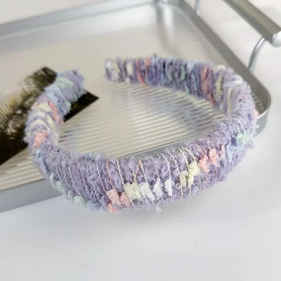 Ziemas mode Adīšana Aušana platas galvas lentes Kontrastējošas krāsas plīša matu lentes Sievietēm Meitenēm Temperaments Saldu Matu Stīpiņa Jaunums