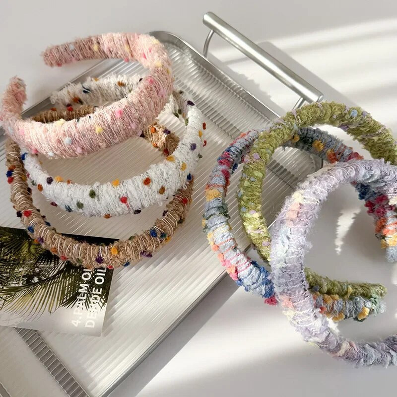 Ziemas mode Adīšana Aušana platas galvas lentes Kontrastējošas krāsas plīša matu lentes Sievietēm Meitenēm Temperaments Saldu Matu Stīpiņa Jaunums