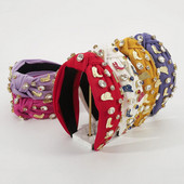 Metāla Rhinestone Knot Hairband Galvas saite Pieaugušo matu aksesuāri Hair Jewley