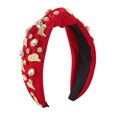 Metāla Rhinestone Knot Hairband Galvas saite Pieaugušo matu aksesuāri Hair Jewley