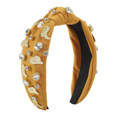 Metāla Rhinestone Knot Hairband Galvas saite Pieaugušo matu aksesuāri Hair Jewley