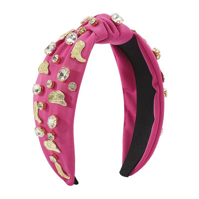 Metāla Rhinestone Knot Hairband Galvas saite Pieaugušo matu aksesuāri Hair Jewley