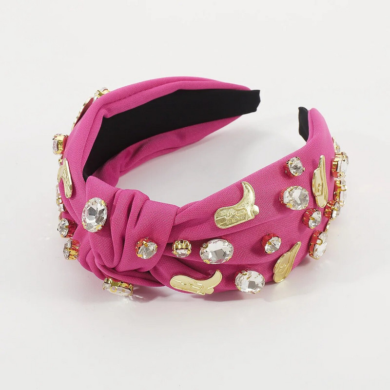 Metāla Rhinestone Knot Hairband Galvas saite Pieaugušo matu aksesuāri Hair Jewley