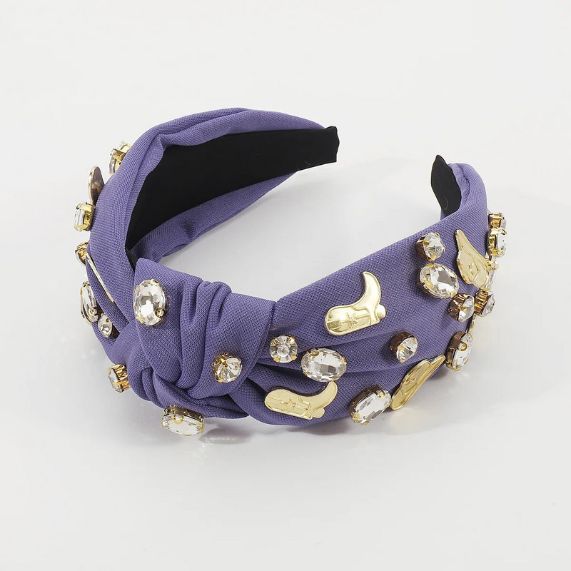 Metāla Rhinestone Knot Hairband Galvas saite Pieaugušo matu aksesuāri Hair Jewley